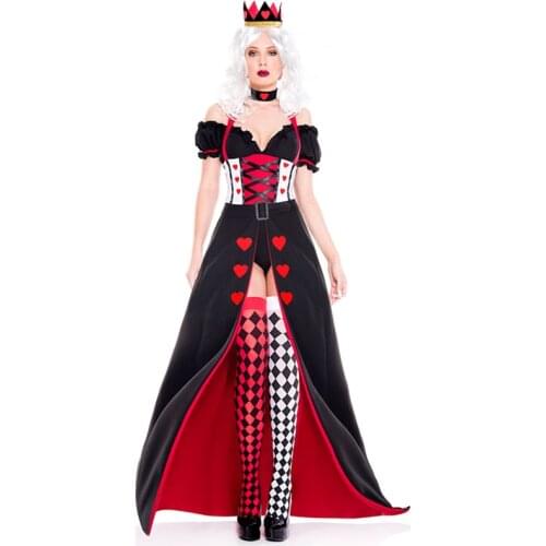 Sexy Alice in Wonderland Queen of Hearts Costume Poker Queen Costumes Women Halloween Costumes for Women