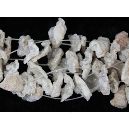10pcs White Titanium Druzy Stone Pendant Unique Quartz Druzy Drusy Pendant Quartz Necklace Beads Crystal Geode Necklace