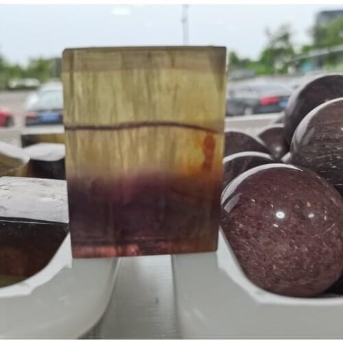 100% Natural Fluorite Tablets Quartz handmade Polished Crystal Colorful Stripes Fluorite Rainbow Stone For Home Decor Ornaments