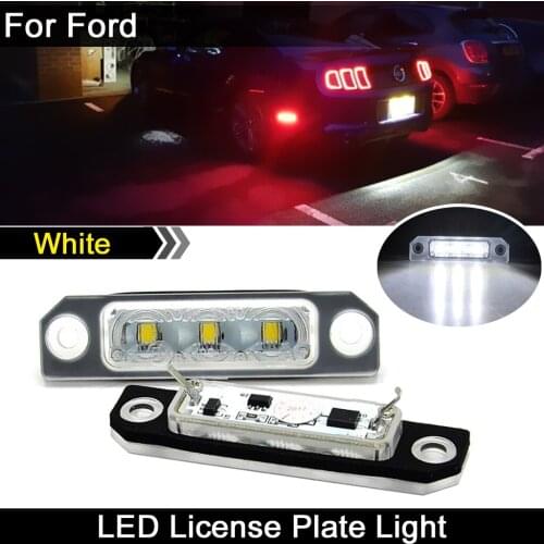 2Pcs For Ford Flex Taurus Mustang Focus Fusion For Mercury Milan Sable For Lincoln Zephyr MKZ MKX MKT LED License Plate Lights