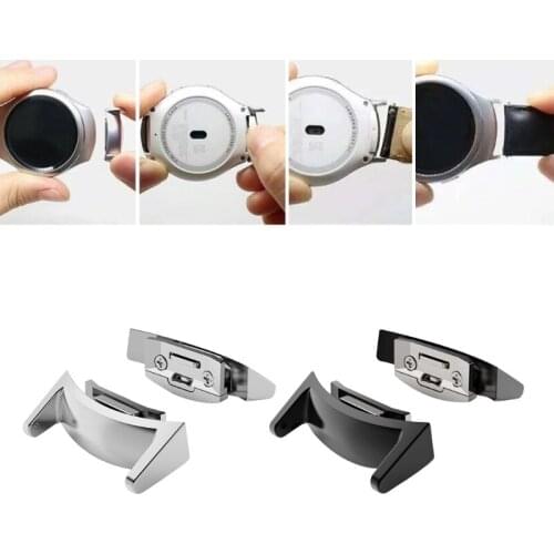 2Pcs Stainless Steel Watch Band Connector Adapter 20mm For Samsung Gear S2 RM-720