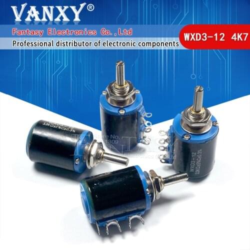 2PCS WXD3-12 1W 4K7 4.7K ohm WXD3-12-1W 5 ring multi-circle precision wire-wound potentiometer