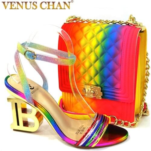 2020 Pretty Price Fashion Elegant Shoes and Bag Set in Multicolor Color 2021 Pretty Price Fashion Elegant Shoes and Bag Set