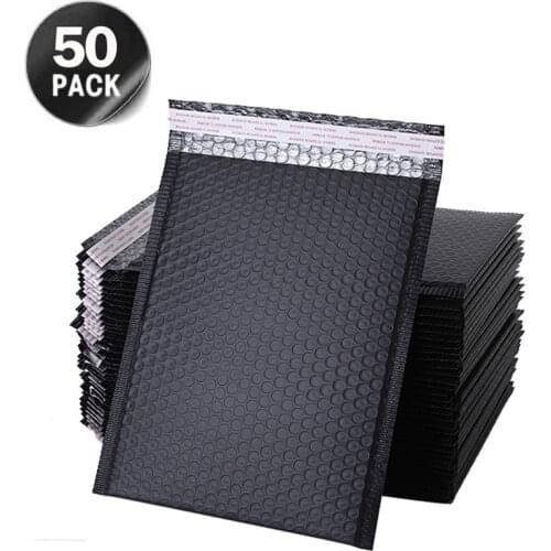 50pcs Bubble Mailer Envelopes Padded Mailing Poly Mailer for Gift Packaging Self Seal Shipping Bag Padding Pink White And Black