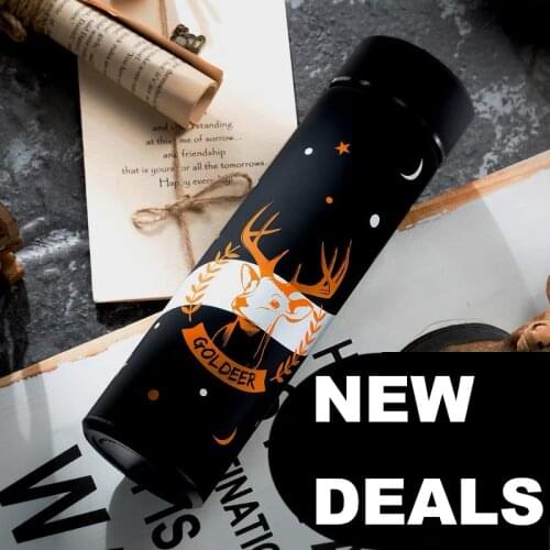 500ML Stainless Steel Vacuum Cup Christmas Milu Deer Thermos Cup Bottles Coffee Tea Milk Travel Mug Thermo Bottle Thermo cup