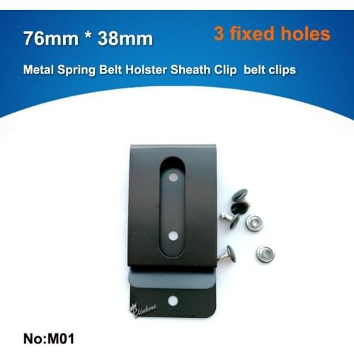 76mm x 38mm Quick Clip Pro Holster Clips, Black Oxide Steel for 2" Belts. IWB OWB Kydex, Leather Hybrid Holster Making