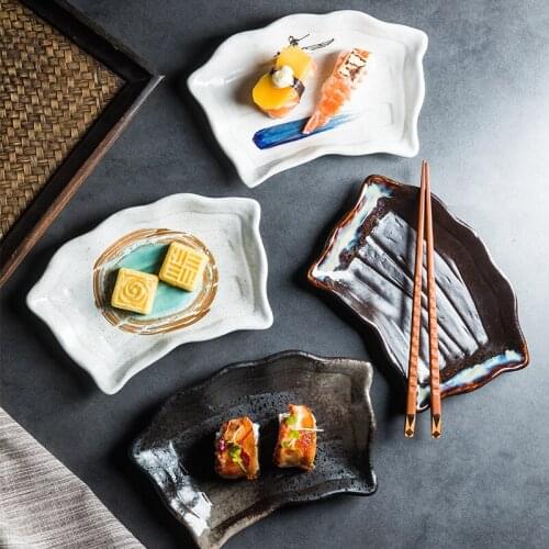 8 inch Japanese ceramic plate dessert plate tableware kitchen bar supplies sushi plate salmon plate breakfast plate tableware