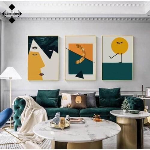 Abstract Geometric Canvas Painting Abstract Wall Art Nordic Poster and Prints Wall Art Canvas Wall Picture for Living Room Decor