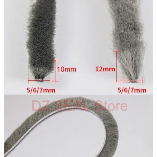 10M aluminum sliding door window brush sealing strip draught excluder door window gap nylon pile dustproof weatherstrip