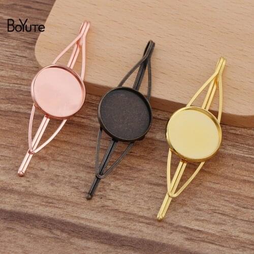 BoYuTe (20 Pieces/Lot) Fit 20MM Cabochon 70*16MM Metal Blank Hairpin Base Diy Hair Accessories Hand Made Jewelry Materials