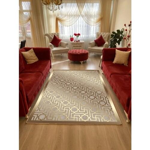 Home Decoration Living Room Rug Washable Gold Bright Pattern Anti-Slip Sole Dust Stain resistant Easy To Clean