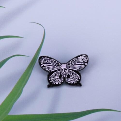 Death Head Moth enamel pin Skull Moth Badge Pin