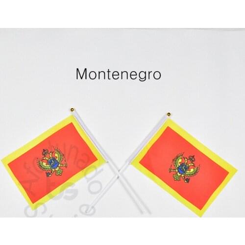 Montenegro 14*21cm flag Banner hand waving National flag Home Decoration flag banner