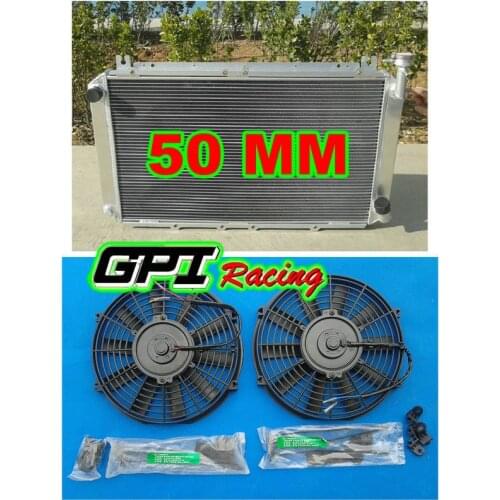 GPI Racing aluminum radiator for Nissan GQ PATROL Y60 4.2L Petrol MT TB42S TB42E + FANS