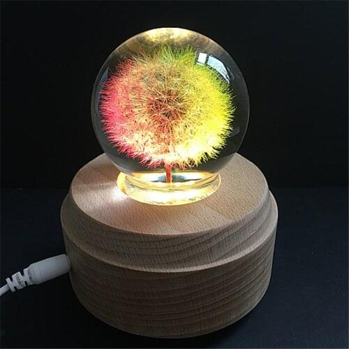 Exquisite resin dandelion ball lamp and base folk crafts home decoration