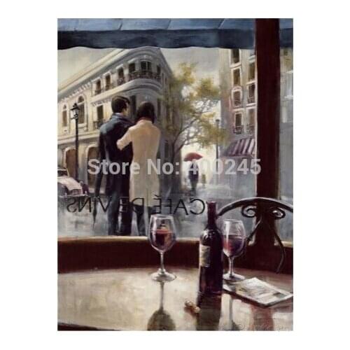 Brent Heighton oil Painting Canvas After the Rain High quality Landscape French Street Living room Decorative Art Hand painted