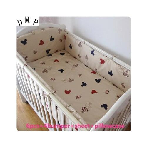 6/7PCS Baby crib bedding set cot bedding sets baby bed set set de cuna para bebe duvet cover