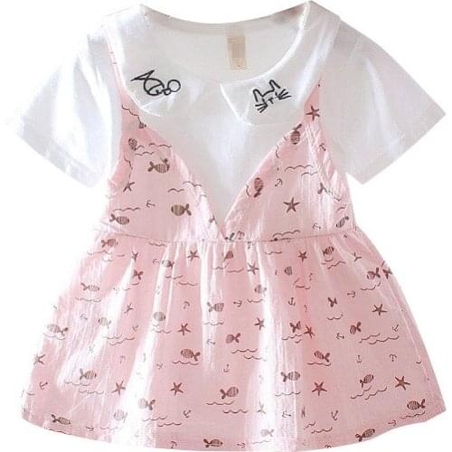 Korean version of foreign girl short sleeve dress