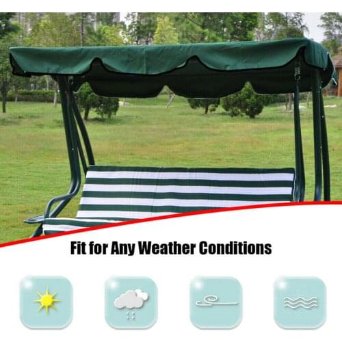 Patio Swing Top Cover 3 Seater Garden Hanging Chair Top Cover for Home Outdoor Garden Yard Furniture Swing Top Awning