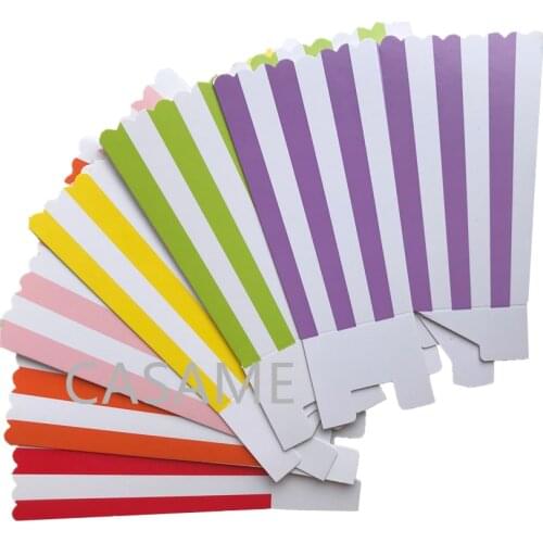 Mini Popcorn Candy Favor Boxes for Birthday Bridal and Baby Shower Parties Events in Polka Dot Chevron Striped Assorted Designs