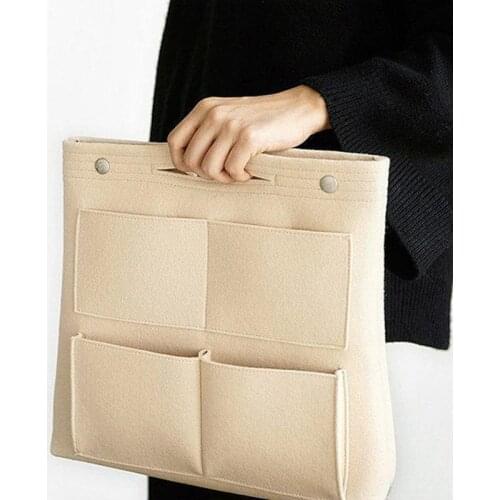 Multi-Function Make Up Bag Felt Insert Purse Organizer Multi Pocket Cosmetic Bags In Bag Portable Travel Storage Handbag 2021