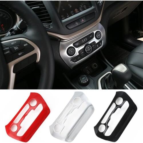 MOPAI ABS Car Air Condition Panel Decoration Cover Stickers for Jeep Cherokee 2014 Up Interior Console Accessories Car Styling