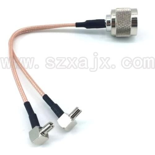 N male to 2 X TS9/CRC9 Male Connector antenna cable Splitter Combiner Y type Cable Pigtail RG316 15CM for HUAWEI 3G/4G modem