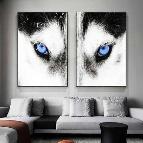 Snow Wolf Eyes Wall Art Canvas Posters and Prints Animals Modular Paintings on the Wall Decor Pictures For Living Room Cuadros