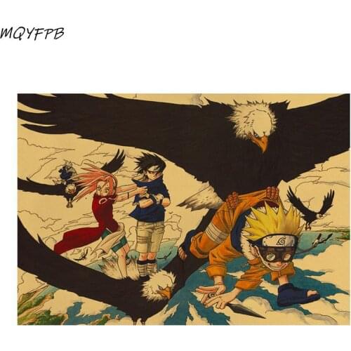 Japanese Animation Kraft Paper Poster Home Bedroom Wall Decoration Painting Core 50.5x35cm