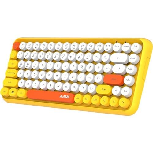 Portable wireless Bluetooth keyboard round punk mute button office keyboard 84 key universal