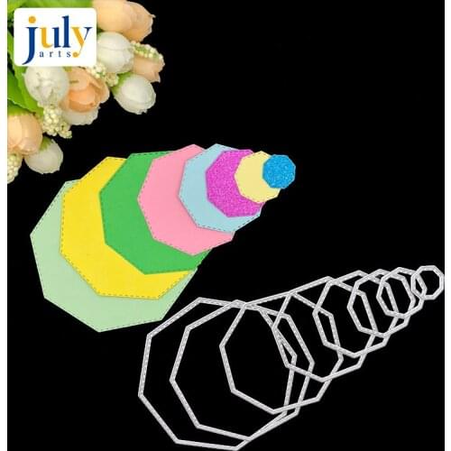 Julyarts Cutting Dies Scrapbooking Craft Hexagon Frame Metal Cutting Dies Stencil for DIY Album Embossing Cards