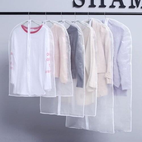Transparent Clothes Dust Cover Peva Household Wardrobe Organizer Clothes Hanging Garment Suit Coat Dust Proof Storage Bag
