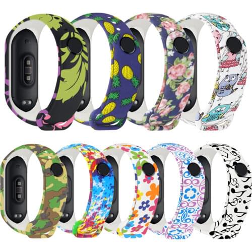 Colorful Flowers Strap For Xiaomi Mi Band 5 4 3 Silicone Wristband Bracelet Replacement For Xiaomi Band 4 3 5 Smart Accessories