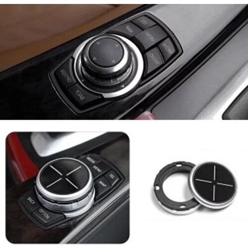 Silver Multimedia Knob Ring Controller Cover For BMW 1 2 3 5 Series X5 X6 XDRIVE