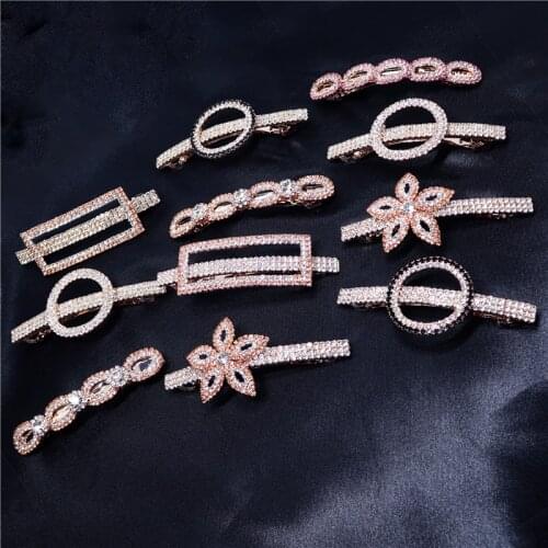 Rhinestone Hairpin Flower Leaf Butterfly Duckbill Hair Claws Retro Hair Clips Accessories For Women Shinning Ponytail Headwear
