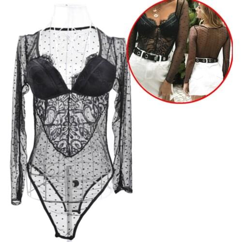 Velishy Women's Lace Bodysuit