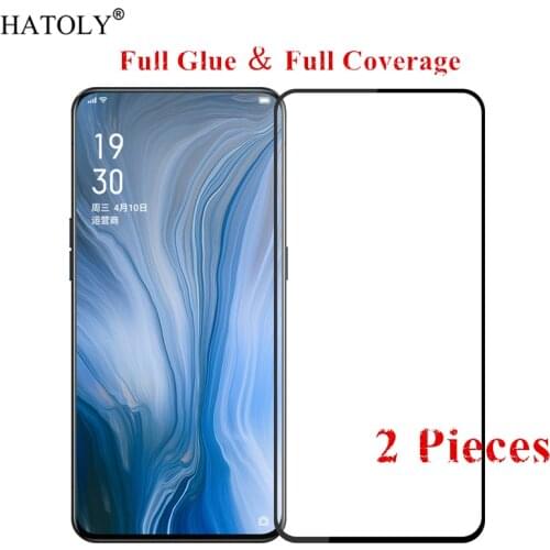 2Pcs OPPO Reno 10X Zoom Glass Tempered Glass for OPPO Reno 10X Zoom Film Full Glue Cover Screen Protector OPPO Reno 10X Zoom