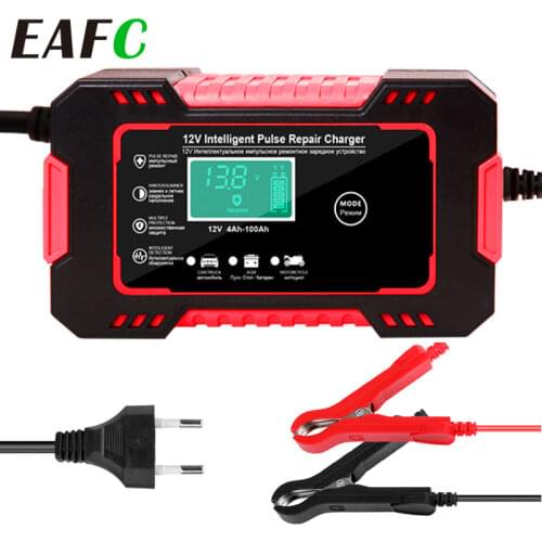 Car Battery Charger Digital LCD Display Full Automatic 12v 24v Car Battery Charger Power Puls Repair Chargers Wet Dry Lead Acid
