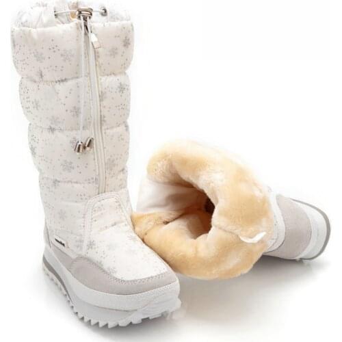 Women snow boots high quality waterproof non-slip winter shoes women platform thicken fur warm winter boots for -40 degrees