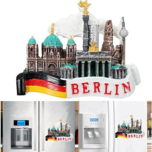 1pc 3D DIY Tourist Travel Souvenir Fridge Magnet Berlin Germany Flag and Castle