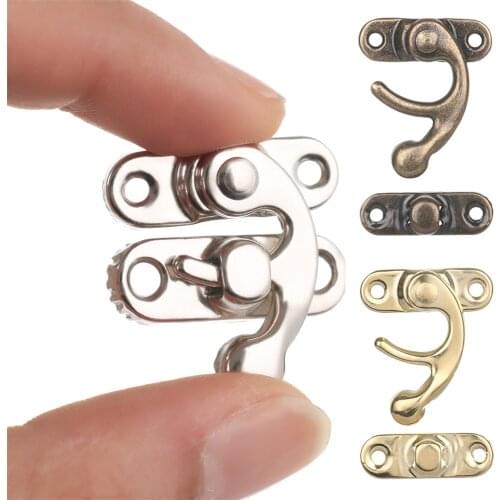 10Pcs Vintage Metal Hardware Furniture Wooden Box Mini Leather Bag Decor Latch Clasps Lock Padlock Hasp With Screws Daily Tools