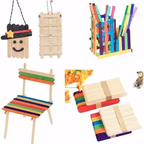 100pcs DIY Wooden Ice Cream Sticks Treat Sticks Freezer Pop Sticks Wooden Sticks for Ice Cream Bars Tools