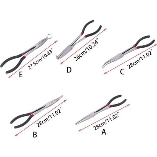 11" Extra Long Reach Nose Duckbill Pliers 90 /45/25 Degree Straight Needle O-type Multitool Hand Tool Antirust Hardware C90A