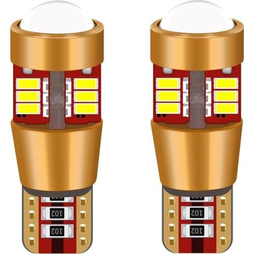 2PCS T10 W5W Led Bulb CANBUS Error Free 194 168 Car Interior Light 3014 27SMD Reading Lamp 12V 6000K License Plate Lights