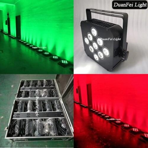 20pcs+Flycase) Wedding Battery Powered Flat Par LED RGBWA 5in1 Washing Wall Dmx Wirelss LED Par 9x15w