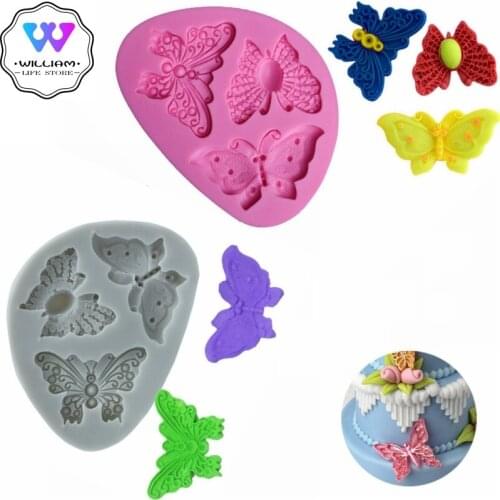 3D Butterfly Shape Fondant Cake Silicone Mold Biscuits Pastry Mould Ice cube Chocolate Candy Molds Cake Decoration Baking Tool