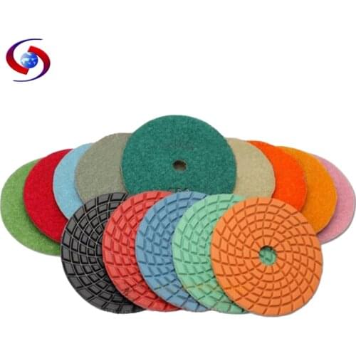RIJILEI 10 Pcs/Lot High Strength 4 Inch Diamond Polishing Pad 100mm Wet Marble Polishing Pads Granite Stone Grinding Discs 4DS6