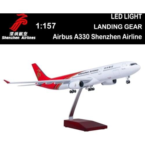 47CM 1:135 Airbus A330 Model Shenzhen Airlines Airway Light Resin Aircraft Plane Boys Toy Collection Adult Gift Airliner Display