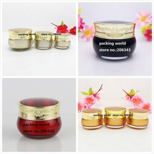 50g acrylic jar dark gold/light gold/black/red cream jar for essence/gel/moisturizer/day cream/night cream cosmetic packing