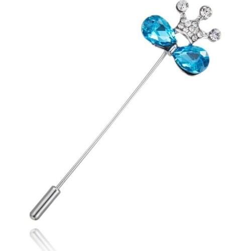 Simple Rhinestone Star Crown Flower Pearl Brooch Gold Metal Long Needle Lapel Pin Scarf Buckle Women Clothes Accessories Gifts